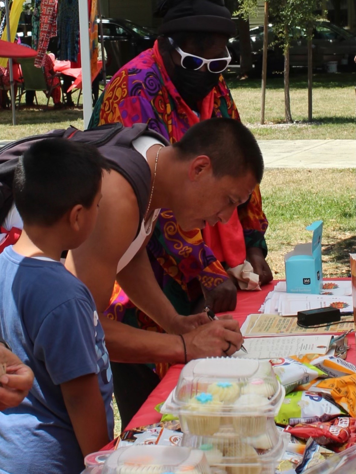 Children taking part in a community activity